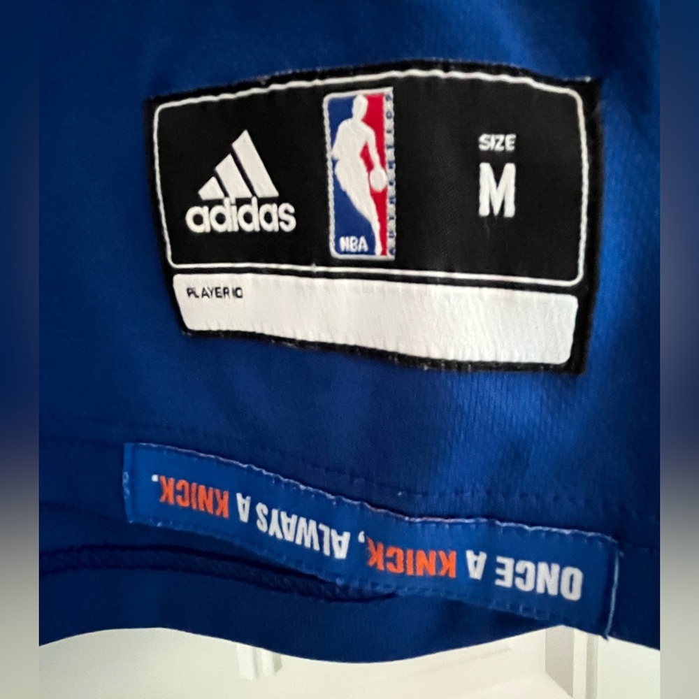 Knicks adidas Blue & Orange Porzingis basketball Jersey - adult size medium - Picture 4 of 8